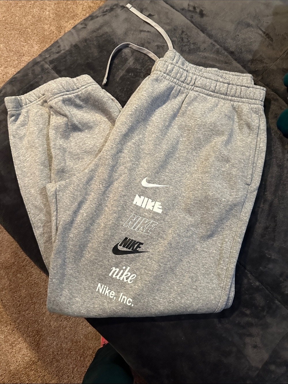 Nike Gray Logo Joggers for Men